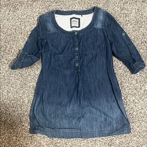 Esprit Women's Dark Blue Button mini jean dress